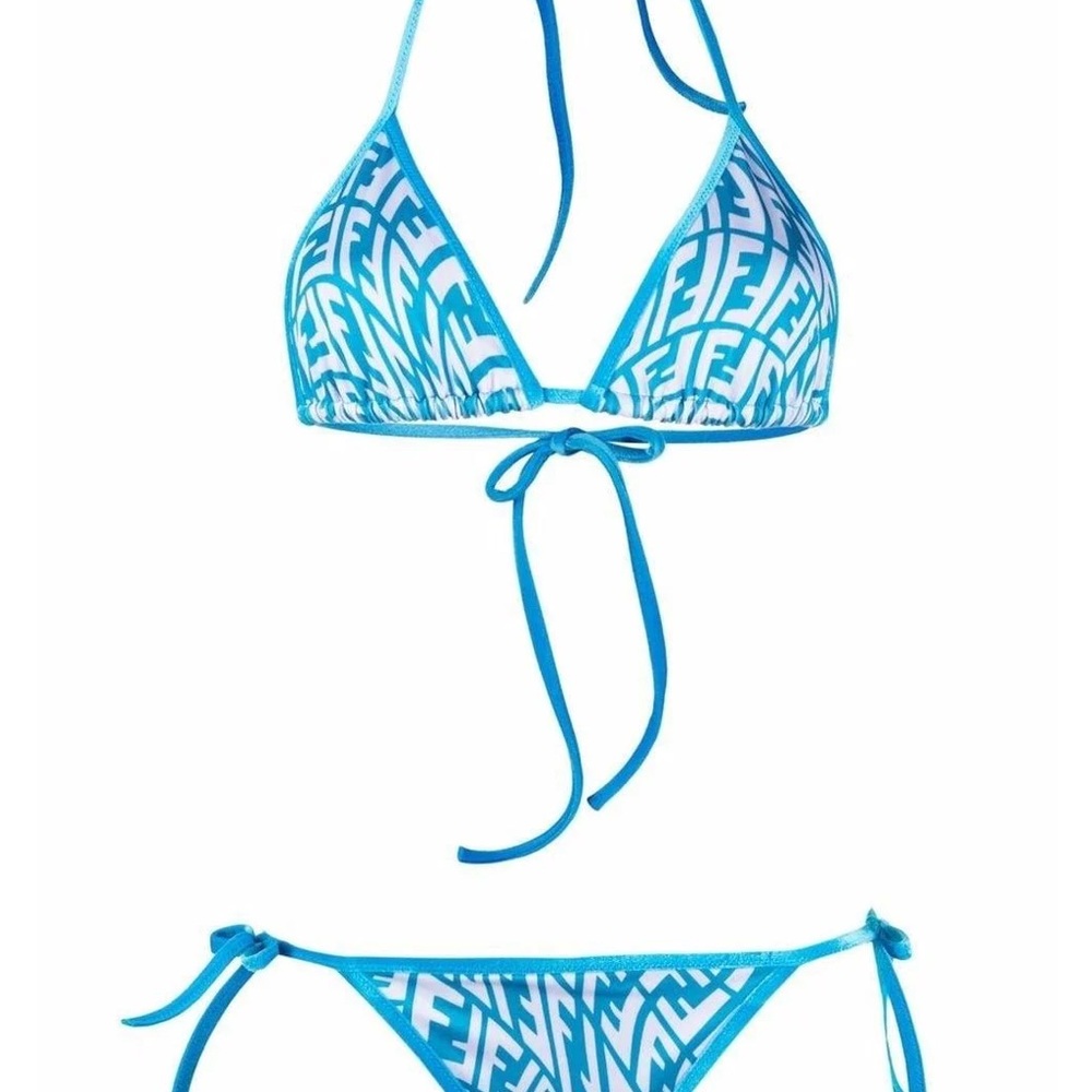 Fendi Blue and White Bikini Set